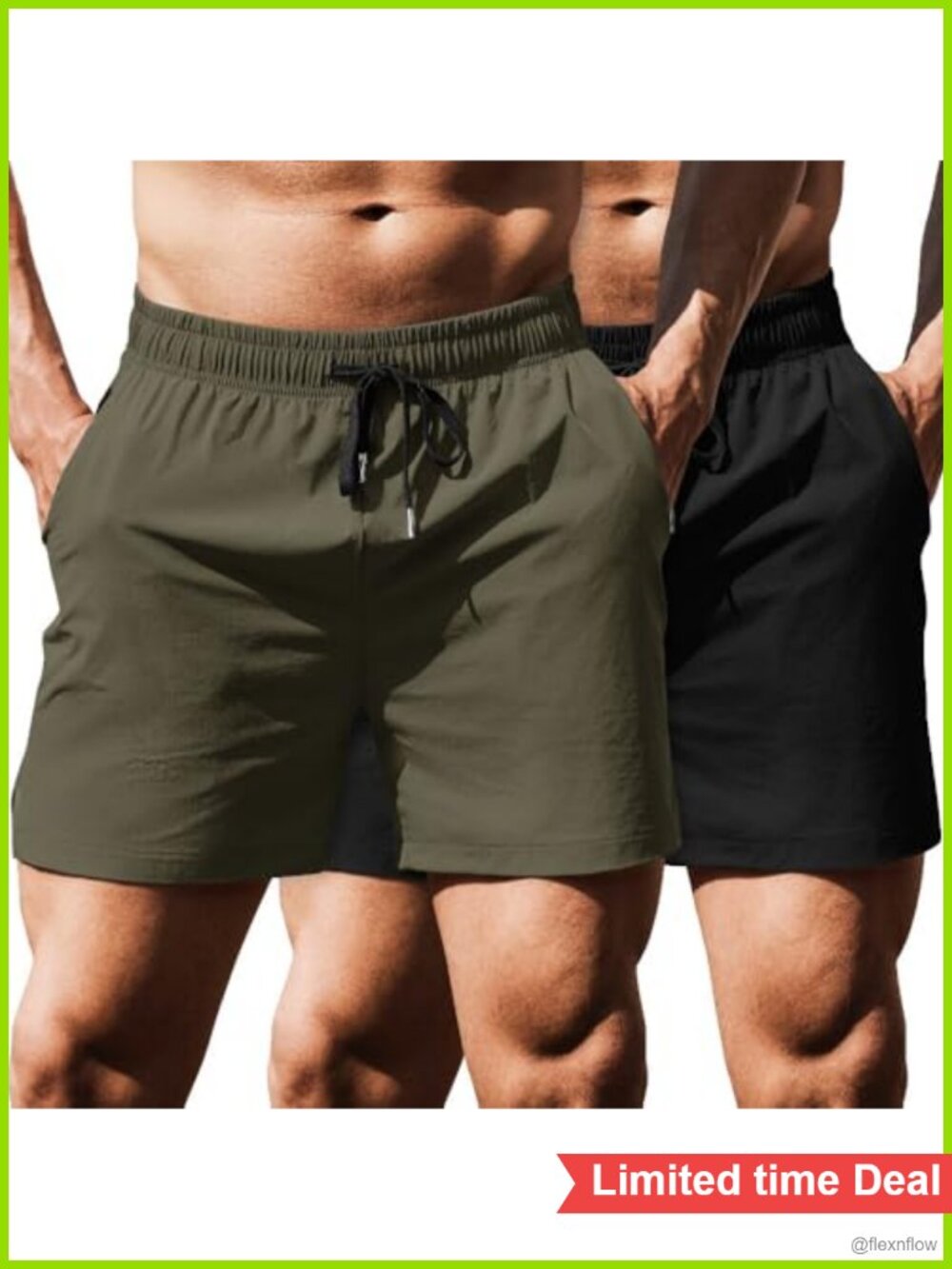 Men's 5 Inch Athletic Running Shorts 2 Pack Gym Workout Quick Dry Stretch